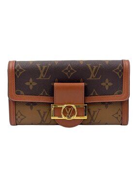 Louis Vuitton Portefeuille Sarah Dauphine Monogram Reverse Leather Brown Wallet